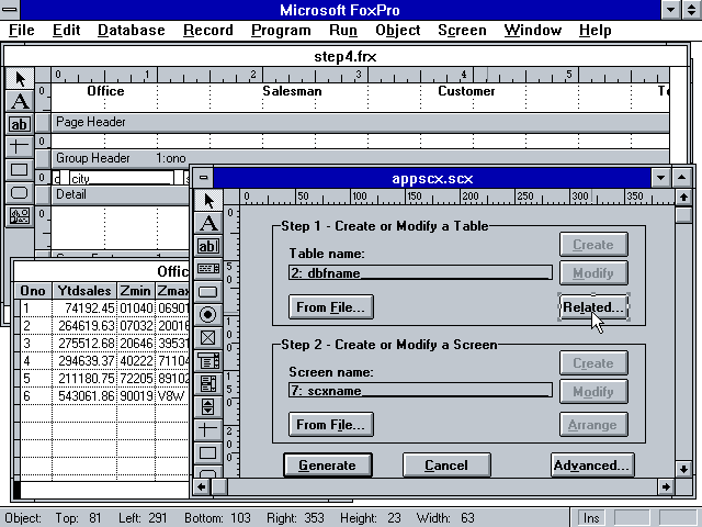 Foxpro 2.6a for Windows - Forms
